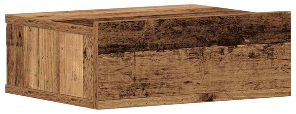 Antik fa szerelt fa lebegő éjjeliszekrény 40x32x15 cm
