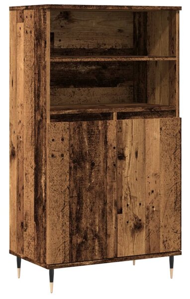 Antik fa színű szerelt fa magasszekrény 60 x 36 x 110 cm