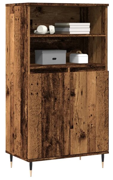 Antik fa színű szerelt fa magasszekrény 60 x 36 x 110 cm