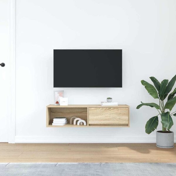 Sonoma tölgy színű szerelt fa TV-szekrény 100x31x25,5cm