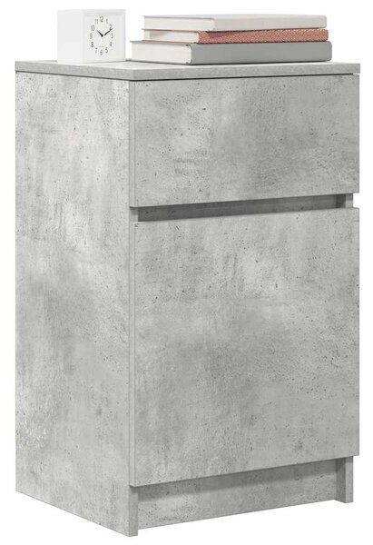 2 db betonszürke szerelt fa éjjeliszekrény 39x35x65 cm