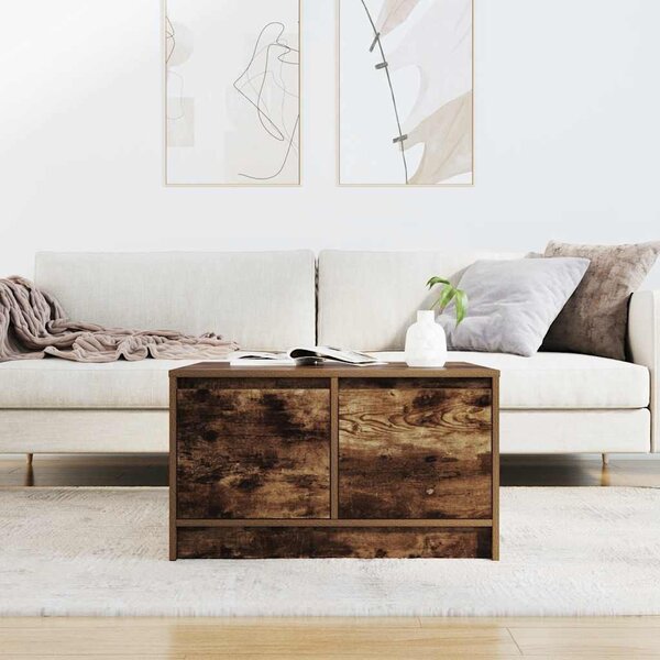 Füstölt tölgy dohányzóasztal fiókokkal 70,5x70x40 cm