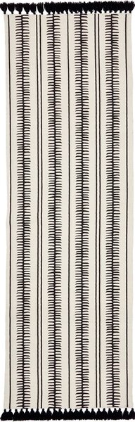Rita bézs-fekete kézzel szőtt pamut futószőnyeg, 80 x 250 cm - Westwing Collection