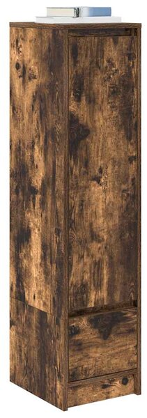 Füstölt tölgy szerelt fa magasszekrény 29,5x34x119,5 cm