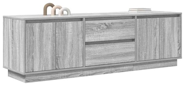 Szürke sonoma színű TV-szekrény LED-lámpákkal 160,5x41x50 cm