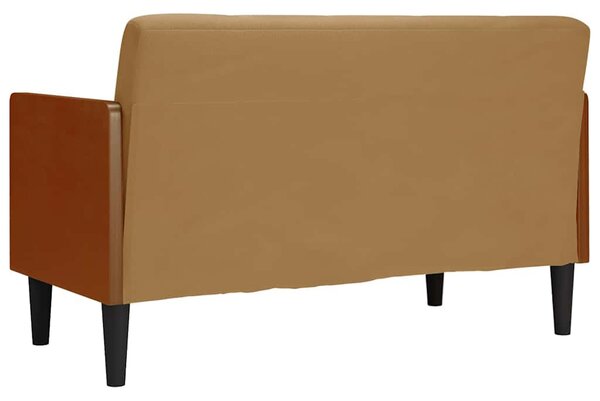 Barna bársony loveseat kanapé párnákkal 110 cm