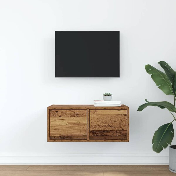 Antik fa színű szerelt fa TV-szekrény 60x31x25,5 cm