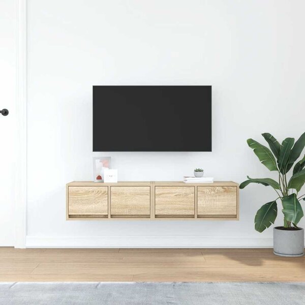 2 db sonoma tölgy színű szerelt fa TV-szekrény 60x31x25,5 cm