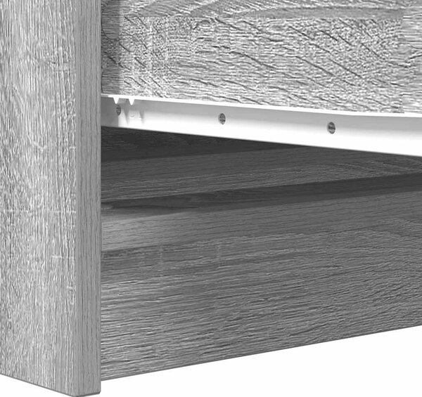 Szürke sonoma színű szerelt fa tálalószekrény 100x35x76 cm