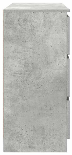 Betonszürke szerelt fa tálalószekrény 100x35x76 cm