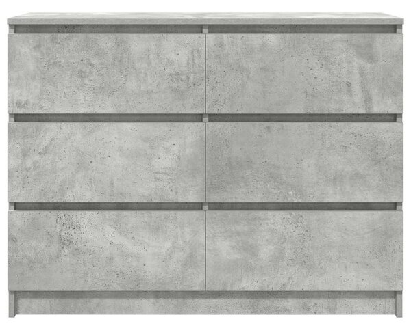 Betonszürke szerelt fa tálalószekrény 100x35x76 cm
