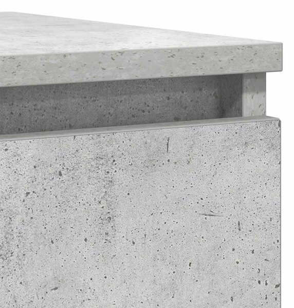 Betonszürke szerelt fa tálalószekrény 100x35x76 cm
