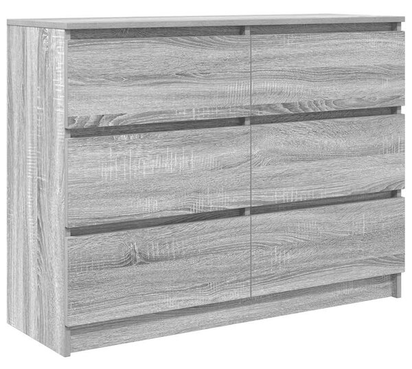 Szürke sonoma színű szerelt fa tálalószekrény 100x35x76 cm