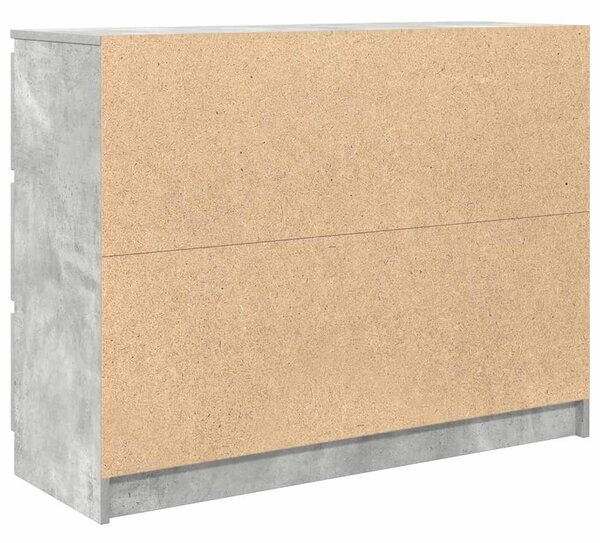 Betonszürke szerelt fa tálalószekrény 100x35x76 cm