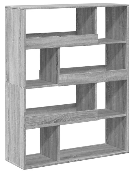 Szürke sonoma színű szerelt fa könyvespolc 100 x 33 x 125,5 cm