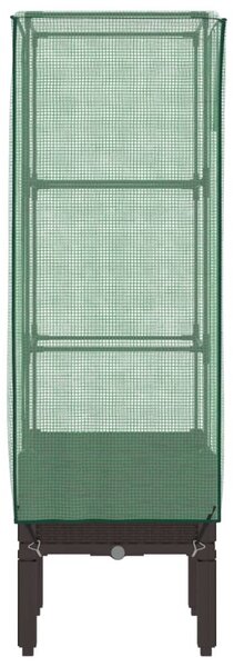 Rattan megjelenésű magaságyás melegháztakaróval 40x40x140 cm