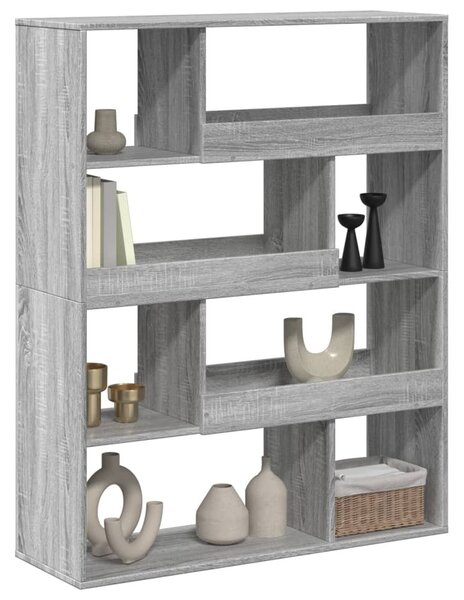 Szürke sonoma színű szerelt fa könyvespolc 100 x 33 x 125,5 cm