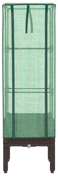 Rattan megjelenésű magaságyás melegháztakaróval 40x40x140 cm