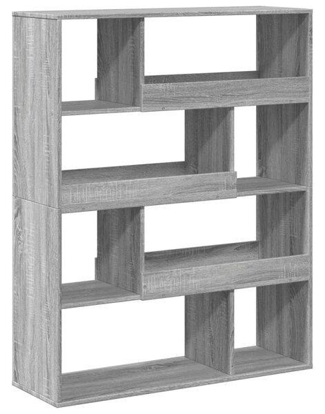 Szürke sonoma színű szerelt fa könyvespolc 100 x 33 x 125,5 cm