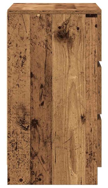 Antik fa éjjeliszekrény 3 fiókkal 39x35x65 cm