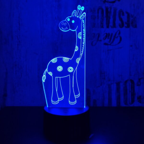 Zsiráf Bébi 7 színű 3D led lámpa