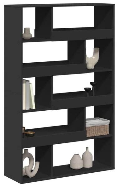 Fekete szerelt fa könyvespolc 100 x 33 x 156,5 cm