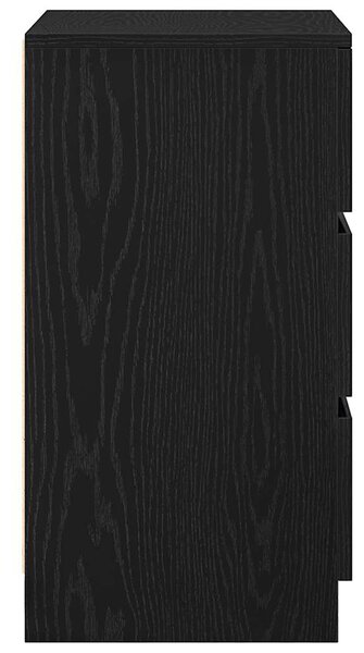2 db fekete éjjeliszekrények 3 fiókkal 39x35x65 cm