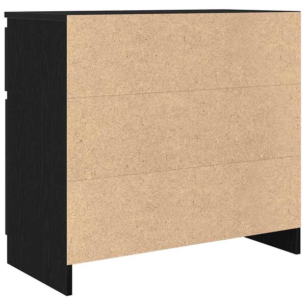 Fekete tölgy szerelt fa tálalószekrény fiókos 71x35x65 cm