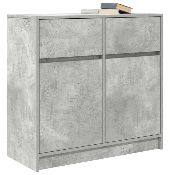 Betonszürke szerelt fa tálalószekrény fiókos 80x34x76 cm