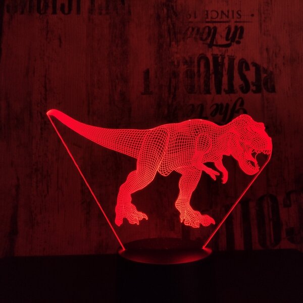 Tyrannosaurus 3 7 szinű 3D led lámpa