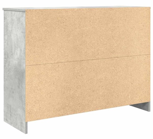 Betonszürke szerelt fa tálalószekrény fiókos 101x35x76 cm