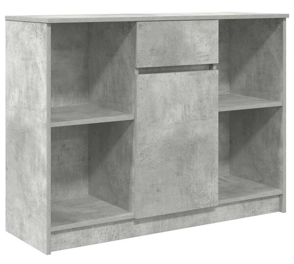 Betonszürke szerelt fa tálalószekrény fiókos 101x35x76 cm