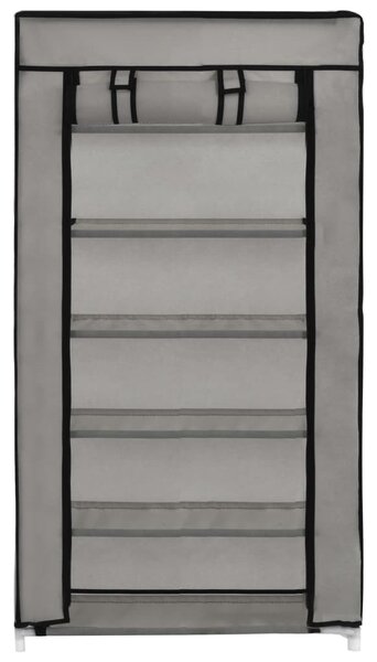 Szürke szövet cipőszekrény borítóval 58 x 28 x 106 cm