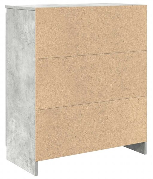 Betonszürke szerelt fa tálalószekrény fiókos 71x35x84 cm