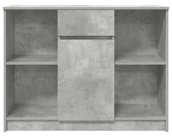 Betonszürke szerelt fa tálalószekrény fiókos 101x35x76 cm