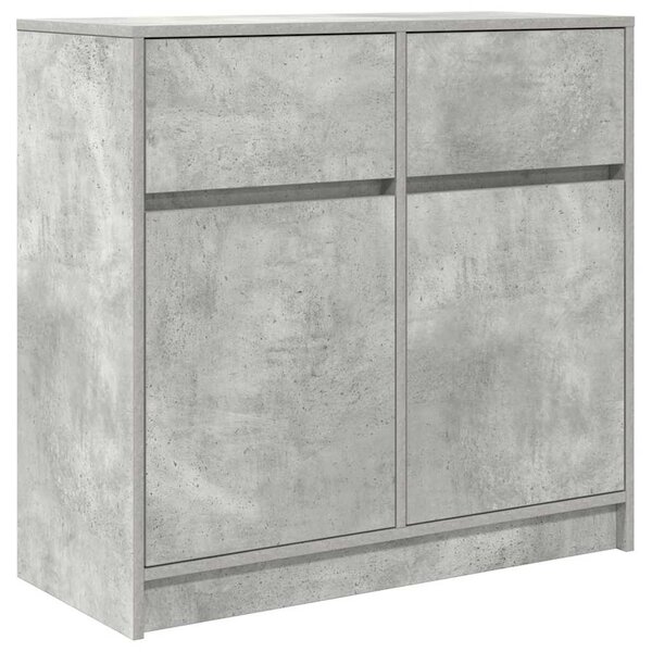 Betonszürke szerelt fa tálalószekrény fiókos 80x34x76 cm
