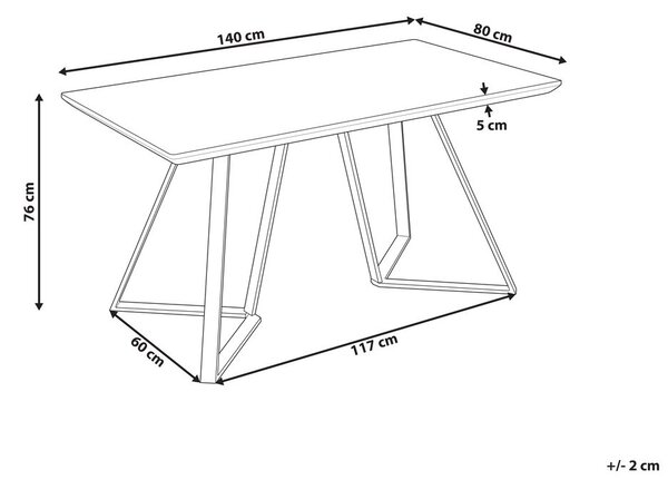 Étkezőasztal UPTON Világosbarna 140 cm 80 cm