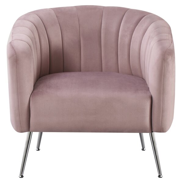 Design fotel, rózsaszín Velvet szövet/króm-ezüst, BAGY