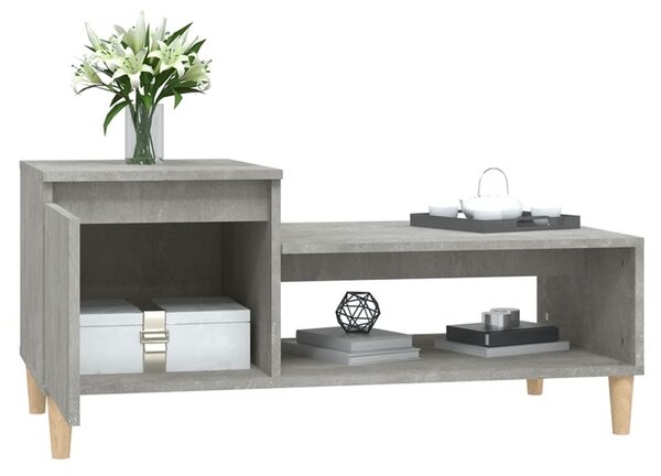 Betonszürke szerelt fa dohányzóasztal 100 x 50 x 45 cm
