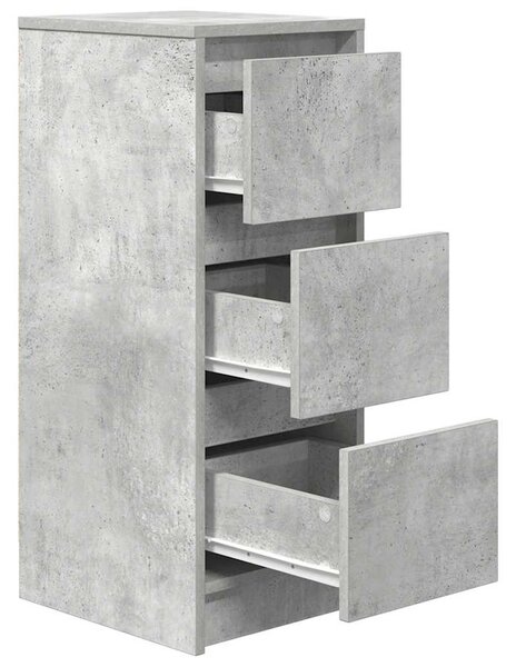 Betonszürke szerelt fa tálalószekrény 29,5x34x76 cm
