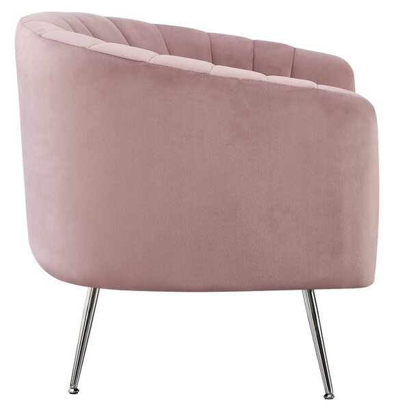 Design fotel, rózsaszín Velvet szövet/króm-ezüst, BAGY