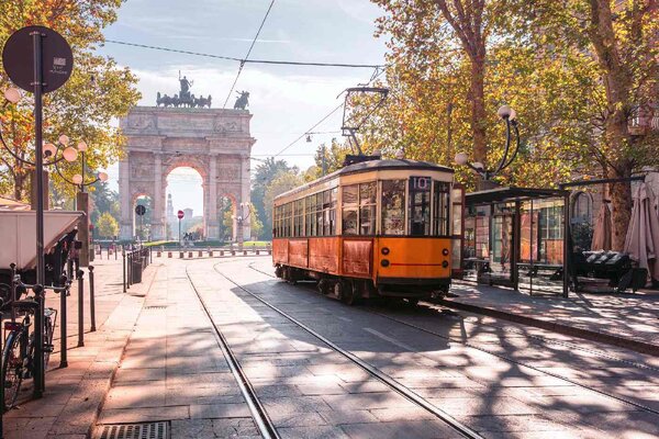 Nem szőtt fotótapéta vintage villamos 375 x 250 cm