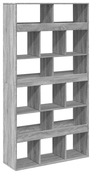 Szürke sonoma színű szerelt fa könyvespolc 100 x 33 x 187,5 cm