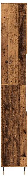 Antik fa színű szerelt fa fürdőszobaszekrény 30 x 30 x 190 cm