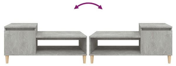 Betonszürke szerelt fa dohányzóasztal 100 x 50 x 45 cm