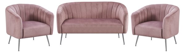 Design fotel, rózsaszín Velvet szövet/króm-ezüst, BAGY