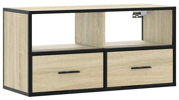 Sonoma tölgy színű szerelt fa és fém TV-szekrény 80x31x39,5 cm