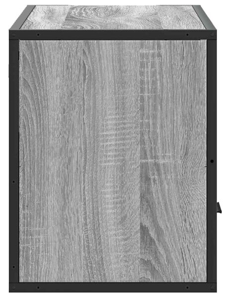 Szürke sonoma színű szerelt fa és fém TV-szekrény 80x31x39,5 cm