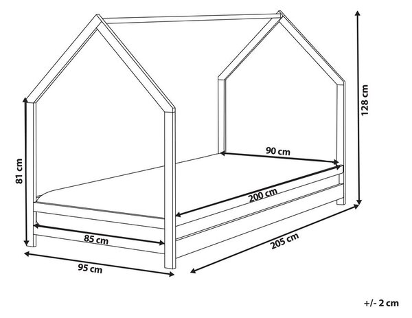 Gyerekágy Ház Fenyő APPY 90 x 200 cm Pasztellrózsaszín