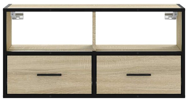 Sonoma tölgy színű szerelt fa és fém TV-szekrény 80x31x39,5 cm